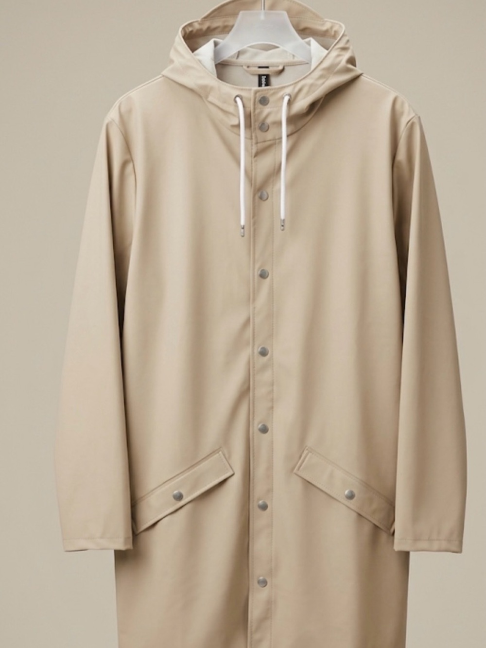 Rains Hooded Raincoat Womens S/M / Unisex - Beige